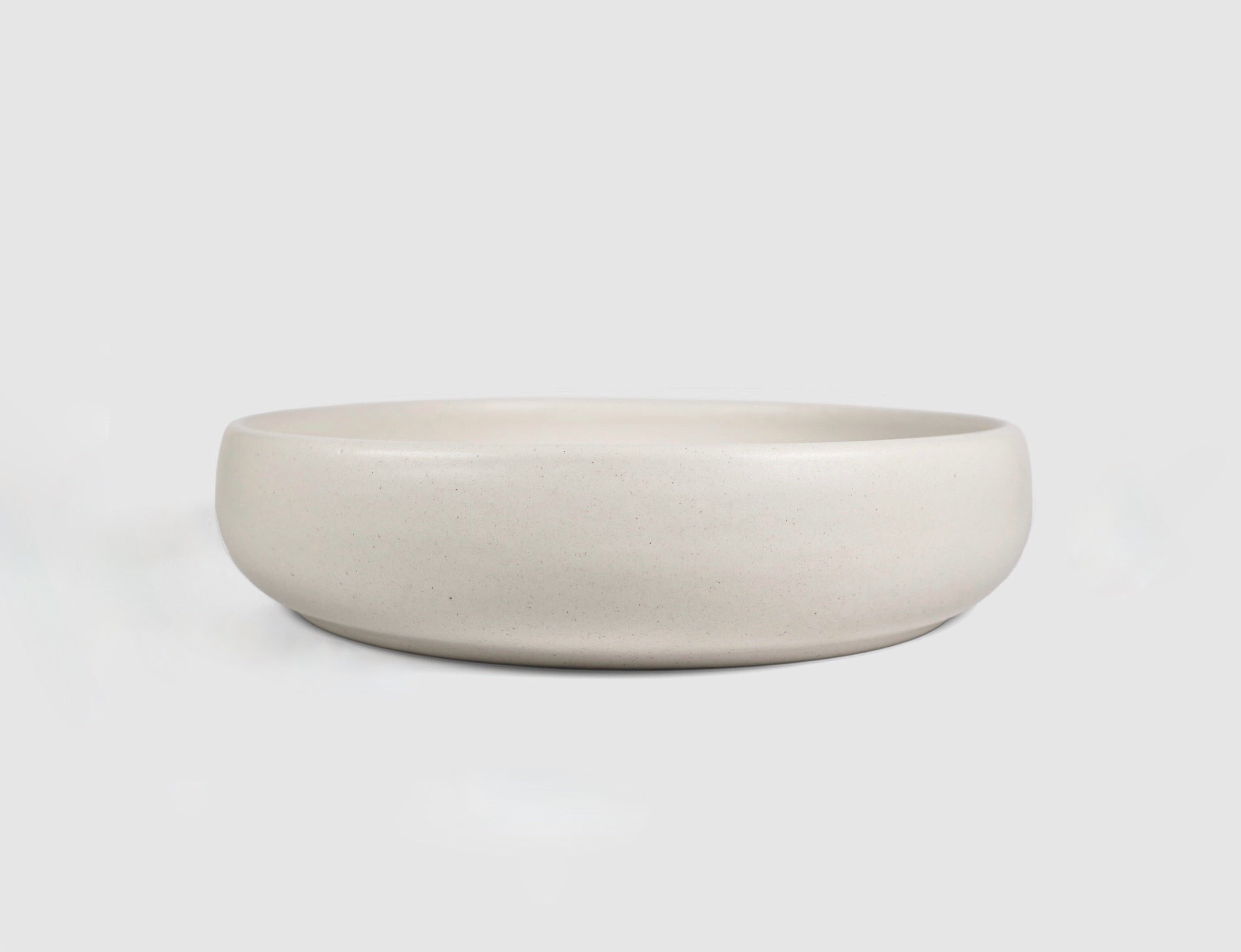 Large Oax Salad Bowl by Humo 1810 – wide low stoneware, rolled rim, 10 inch