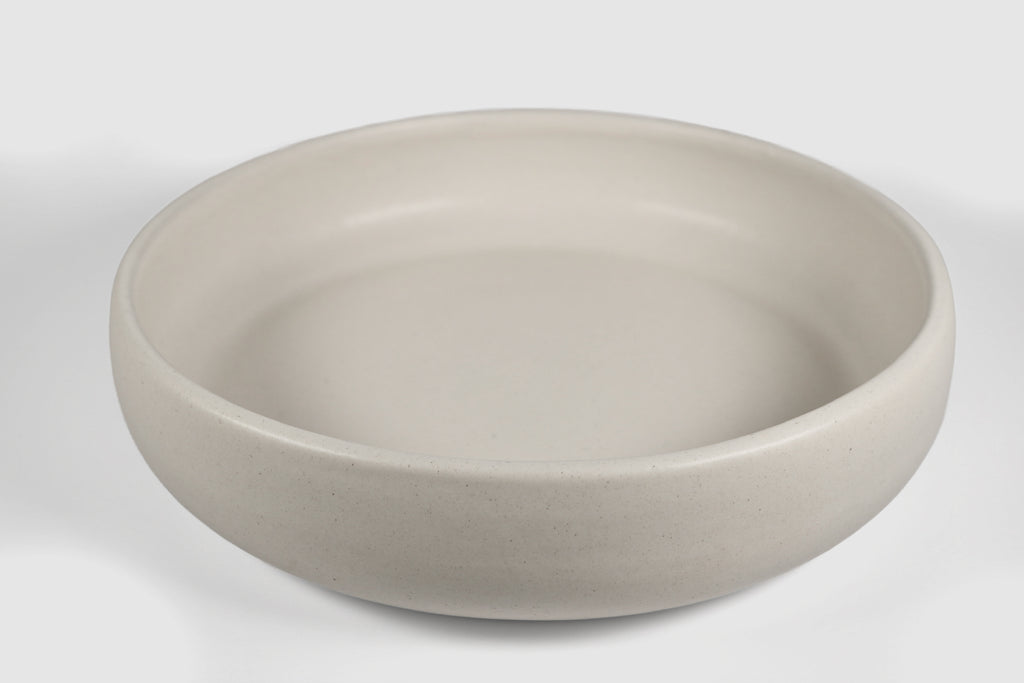 Large Oax Salad Bowl by Humo 1810 – wide low stoneware, rolled rim, 10 inch