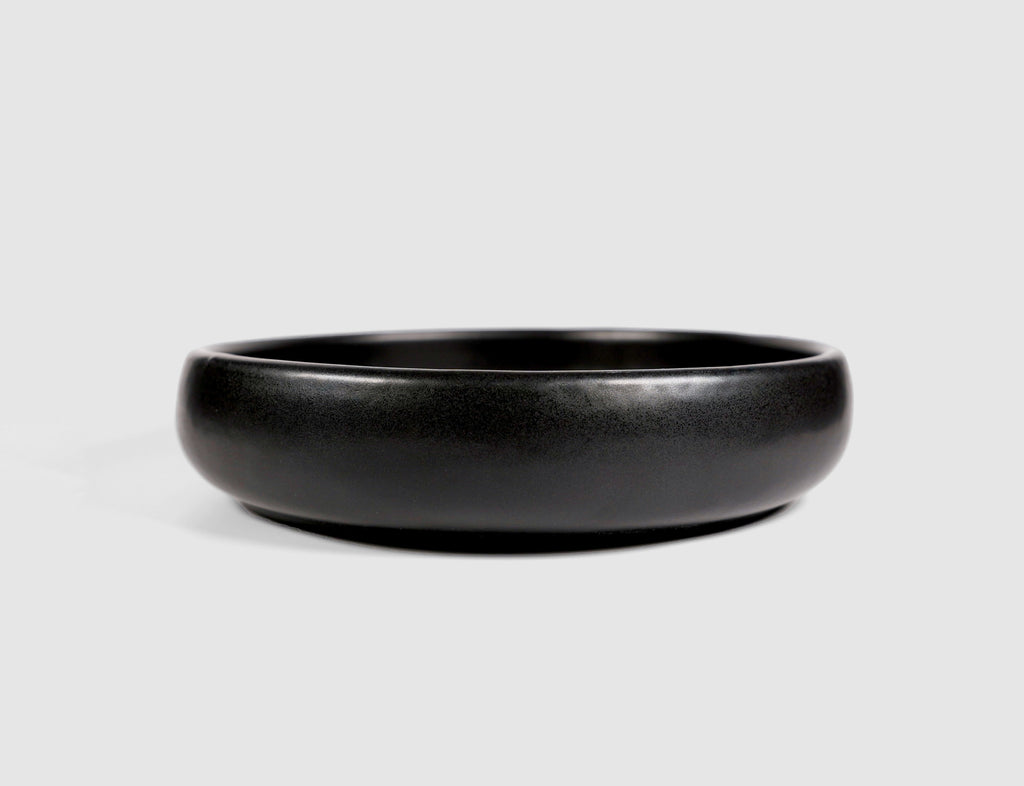 Large Oax Salad Bowl by Humo 1810 – wide low stoneware, rolled rim, 10 inch