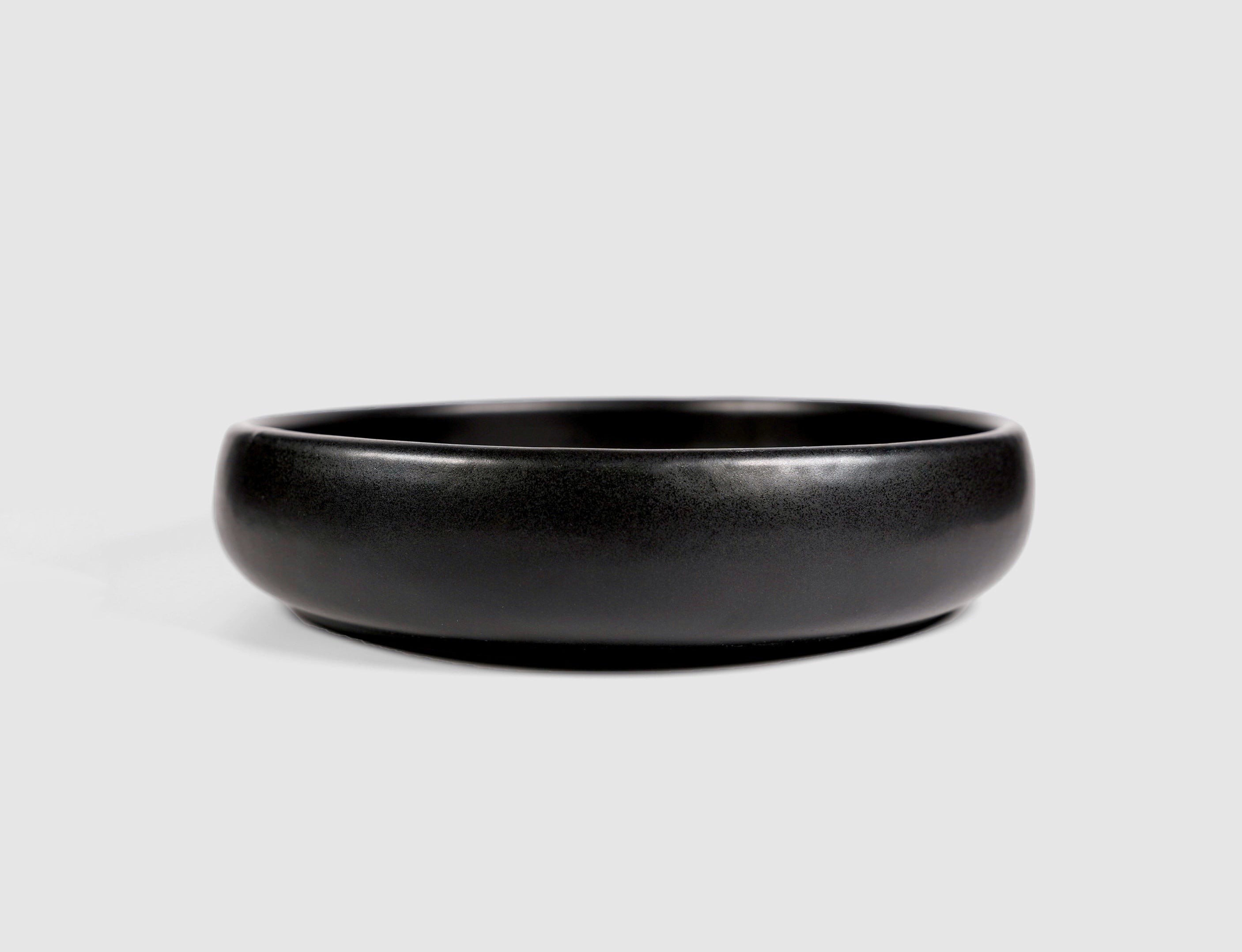 Large Oax Salad Bowl by Humo 1810 – wide low stoneware, rolled rim, 10 inch