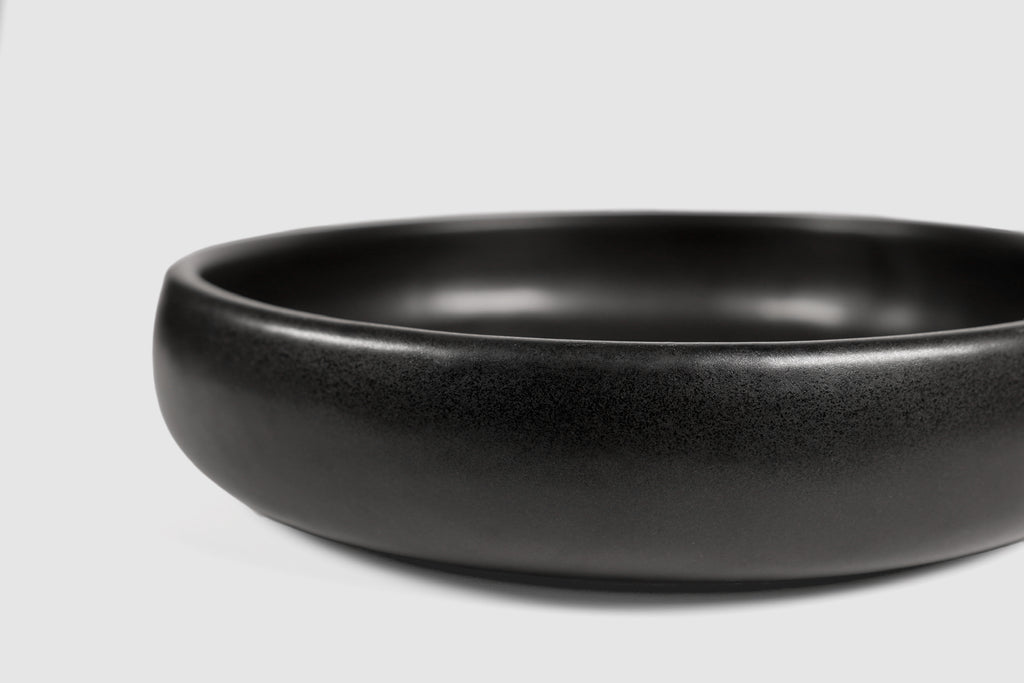 Large Oax Salad Bowl by Humo 1810 – wide low stoneware, rolled rim, 10 inch