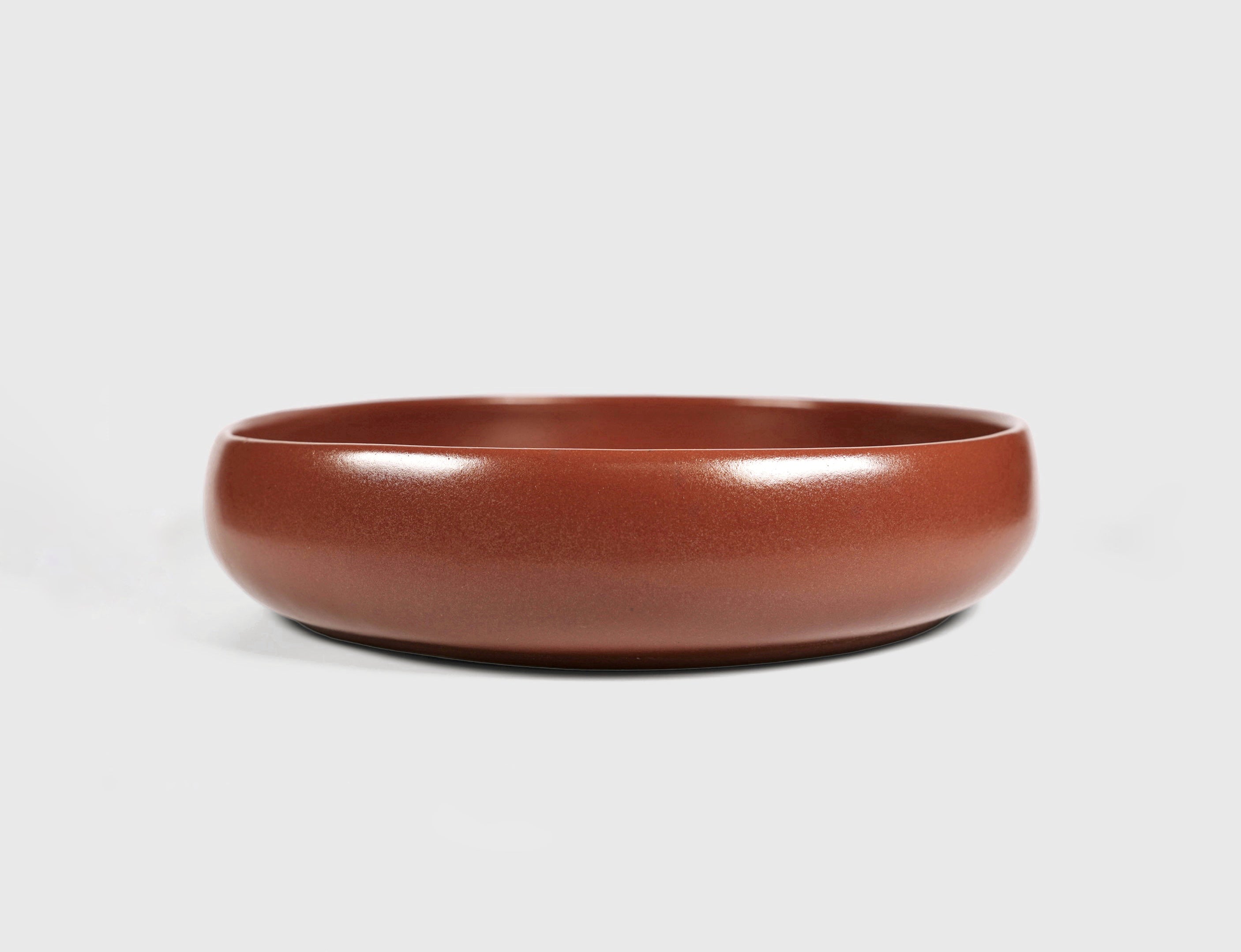 Large Oax Salad Bowl by Humo 1810 – wide low stoneware, rolled rim, 10 inch