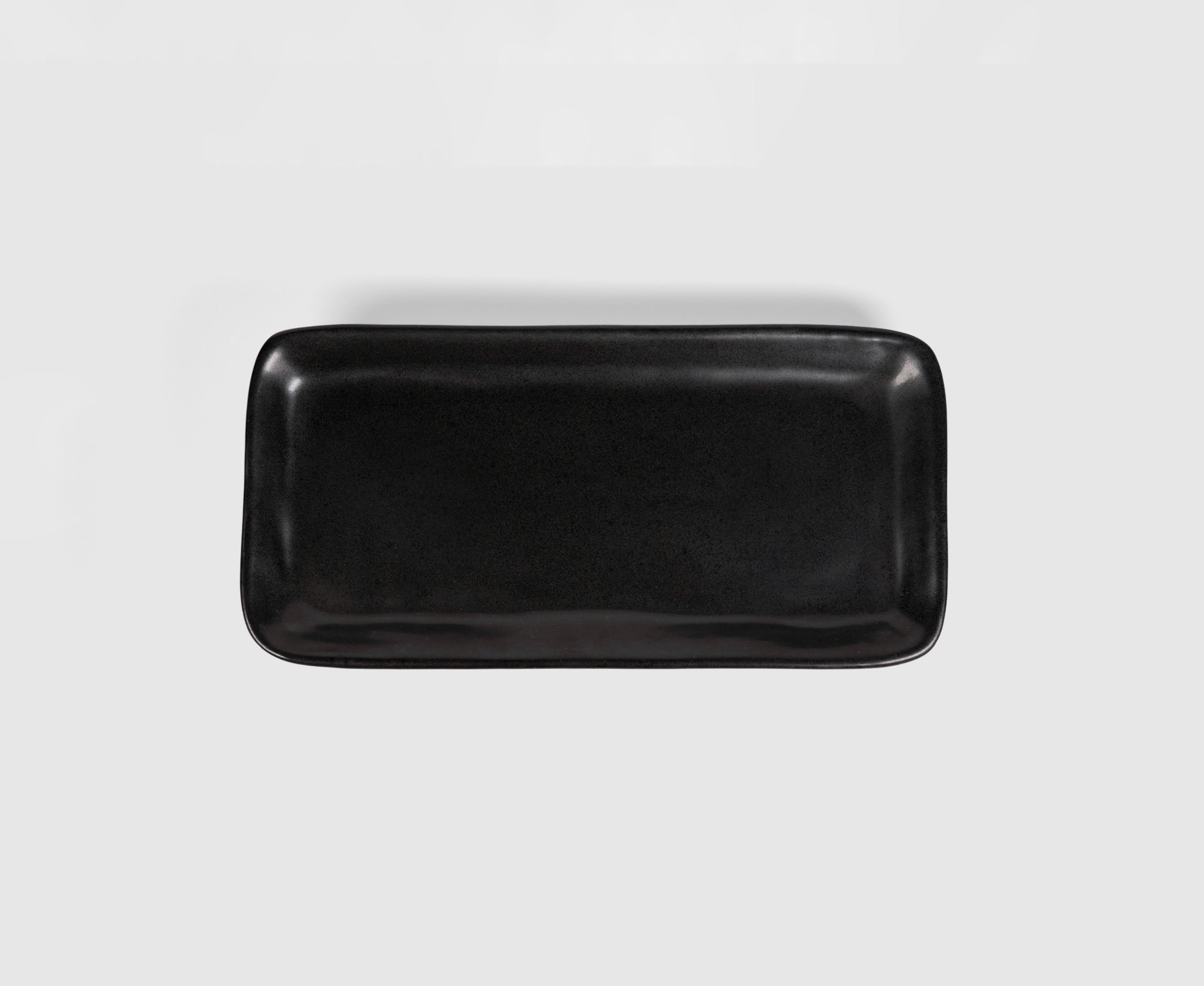 Flat Rectangular Tray by Humo 1810 – olive semi-matte ceramic, rounded corners, 11.25 inch
