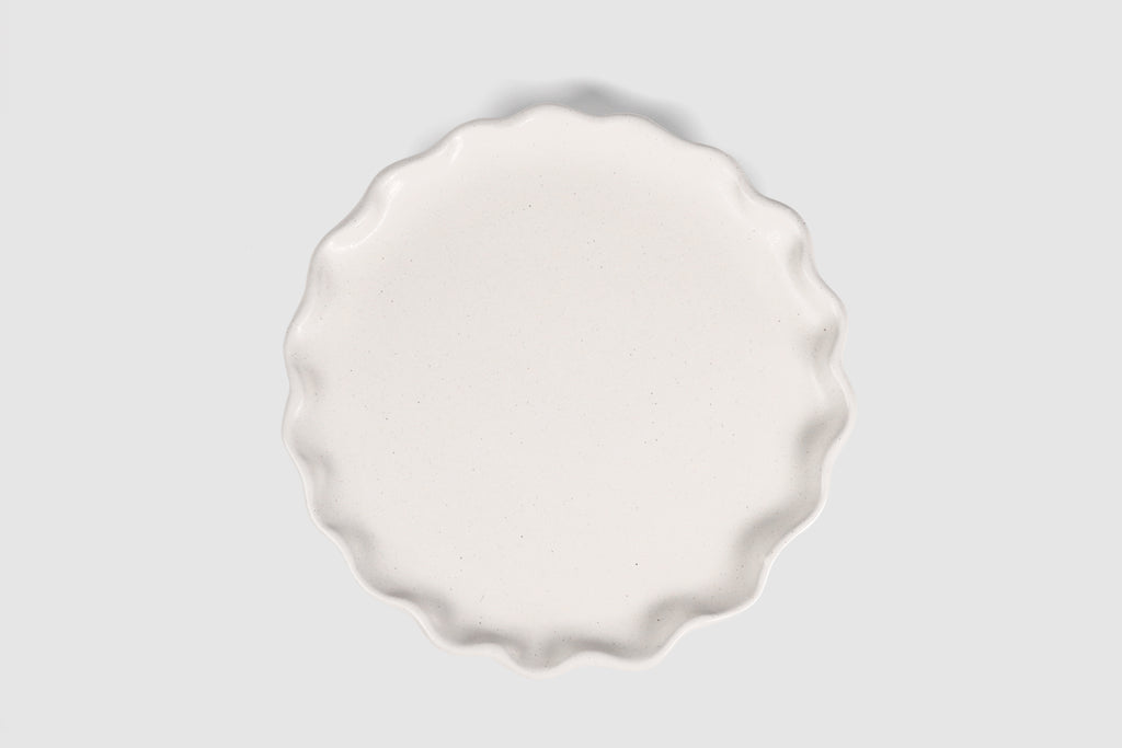 Side Plate Nami by Humo 1810 – chocolate semi-matte stoneware, scalloped wave rim, 8.75 inch