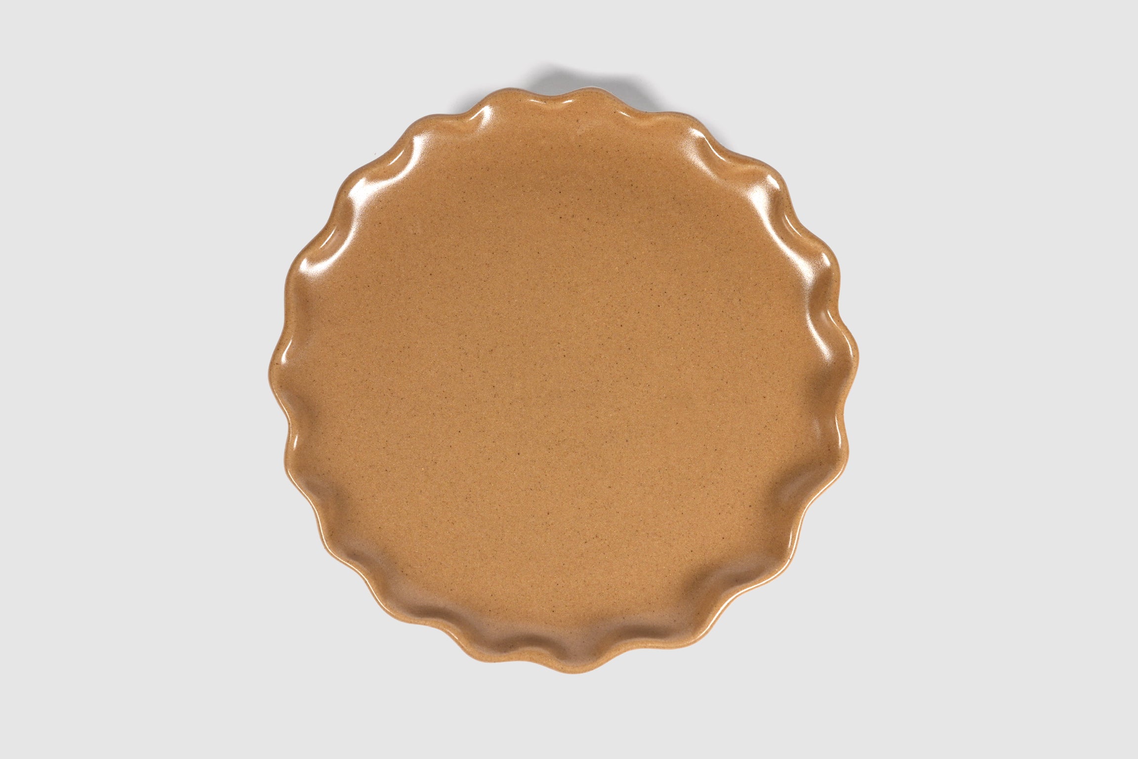 Side Plate Nami by Humo 1810 – chocolate semi-matte stoneware, scalloped wave rim, 8.75 inch