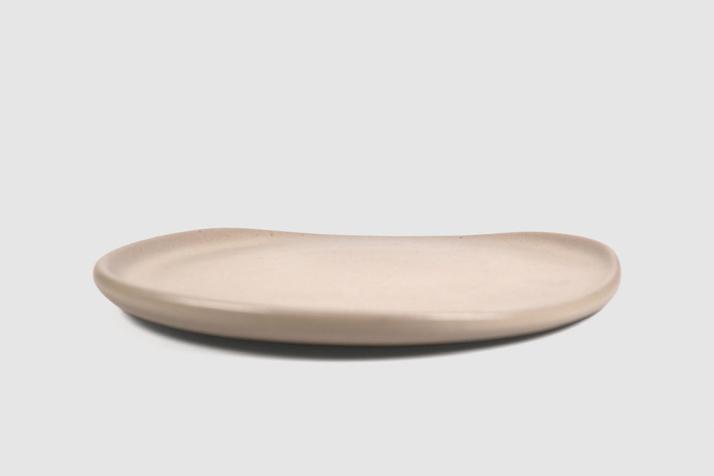 Side Plate Sanka by Humo 1810 – capuchino matte stoneware, soft three-sided edge, 8.25 inch