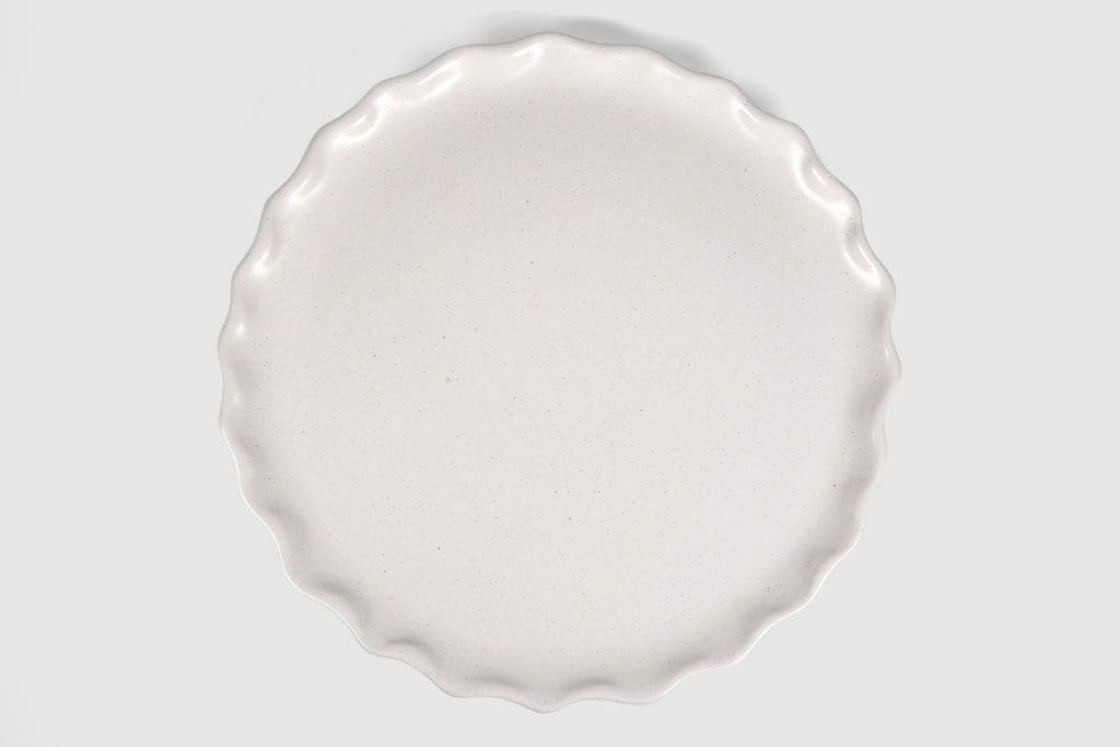 Dinner Plate Nami by Humo 1810 – chocolate stoneware, scalloped wave rim, 10.75 inch